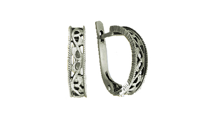 ср223 Серьги-полукольца ажурные 