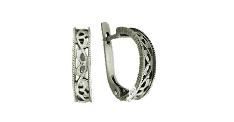 ср223 Серьги-полукольца ажурные 