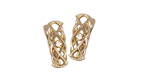 ср225 Серьги ажурные с фианитами 