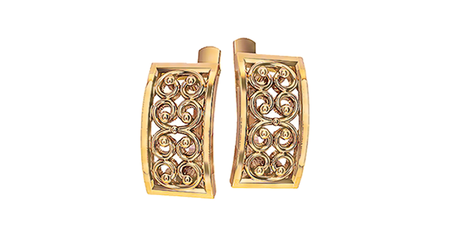 ср227 Серьги прямоугольные с узором 