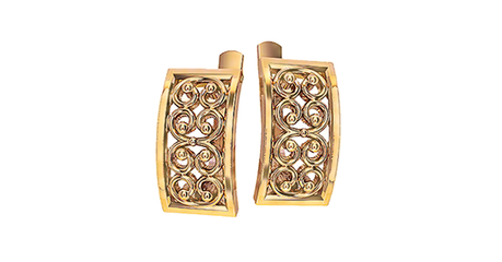 ср227 Серьги прямоугольные с узором 