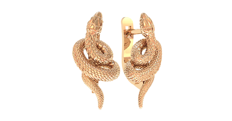  ср239 Золотые серьги «Змеи».