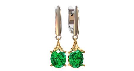 ср249 Висячие серьги с крупными фианитами 