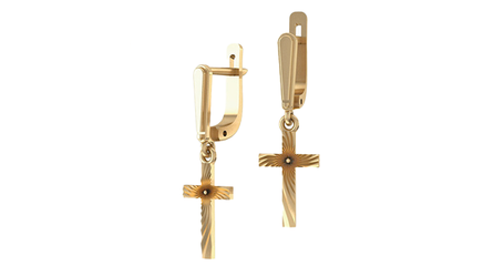 ср255 Серьги-подвески в виде крестиков 