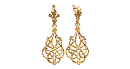 ср257 Серьги-подвески ажурные. 