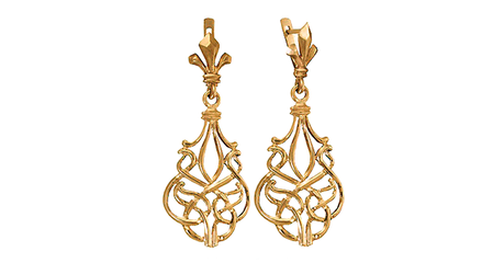 ср257 Серьги-подвески ажурные. 