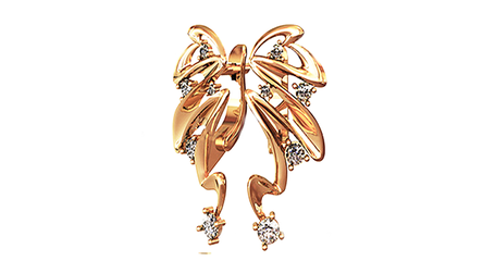 ср261 Золотые серьги с фианитами