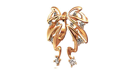 ср261 Золотые серьги с фианитами