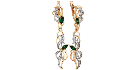 ср277 Серьги-подвески ажурные с маркизами 