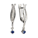 ср297 Серьги-подвески с синими с фианитами 
