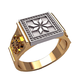 пч002 Перстень Крест Сварога - площадка в форме квадрата