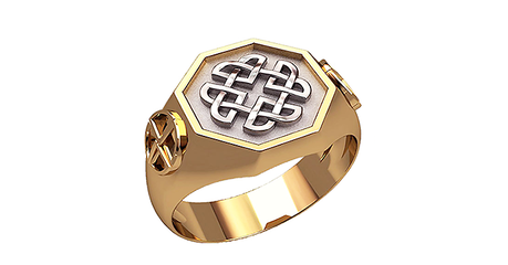 пч005 Стильная массивная печатка 