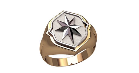 пч011 Печатка из комбинированного золота 