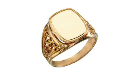 пч044 Кольцо-печатка с рельефом 