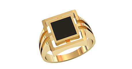 пч045 Печатка с квадратным ониксом 