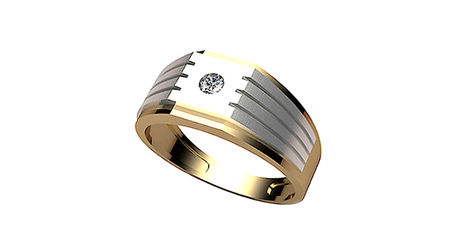 пч056 Печатка с накладкой из белого золота  