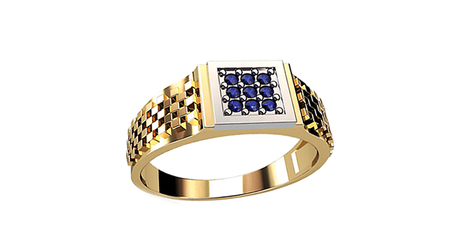 пч074 Простое и элегантное мужское кольцо.