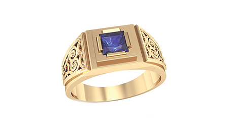 пч077 Печатка с квадратным фианитом 