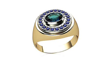 пч081 Роскошный перстень классической формы