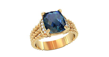 пч086 Мужской перстень с октагоном