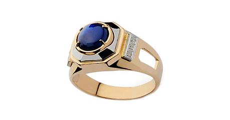 пч090 Золотой перстень с фианитом 