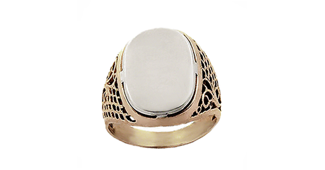 пч096 Печатка из белого металла 