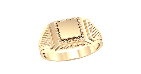 пч099 Золотая печатка с квадратной площадкой