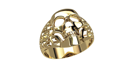 пч101 Кольцо-череп