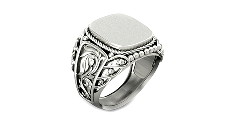 пч106 Массивная мужская печатка с рельефными боками