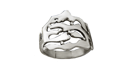 пч120 Кольцо из белого золота без камней 