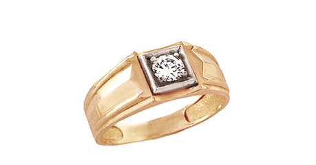 пч121 Печатка гладкой формы с фианитом 