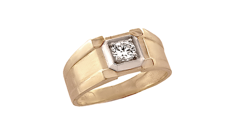 пч122 Печатка из комбинированного золота с фианитом