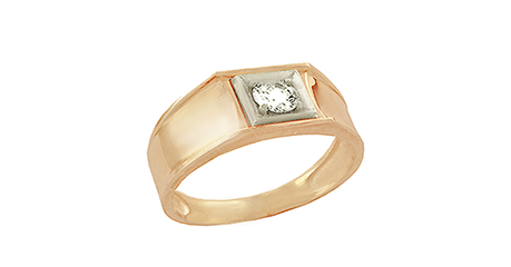 пч124 Золотая печатка с фианитом 