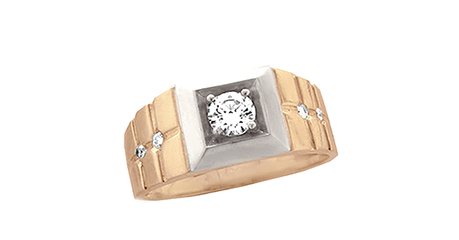 пч129 Печатка с накладкой из белого золота  