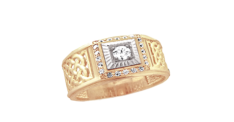 пч130 Печатка с фианитами  