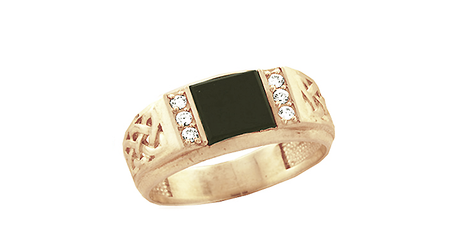 пч139  Кольцо с квадратным ониксом «Магистр»