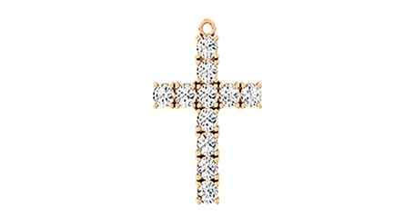 кр066 Крест со вставками фианит