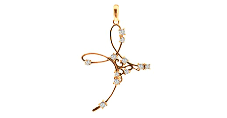 пд045 Нежный подвес с фианитами 