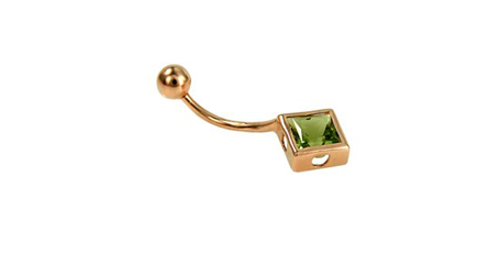 пс001 Пирсинг с квадратным камнем