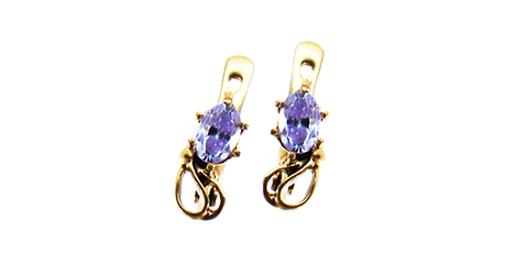 дт003  Серьги детские с фианитами