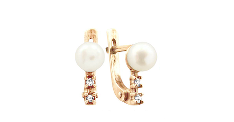 дт064 Серьги детские с жемчужинками
