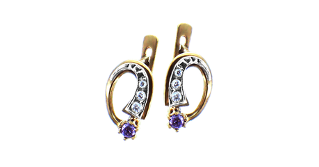 дт080 Серьги детские с фианитами