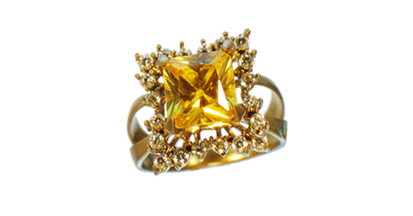 ск019 Кольцо с крупным квадратным камнем