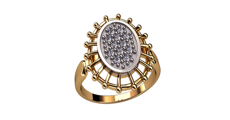 ск023 Кольцо с фианитом 