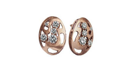 ск027 Серьги овальной формы с фианитами