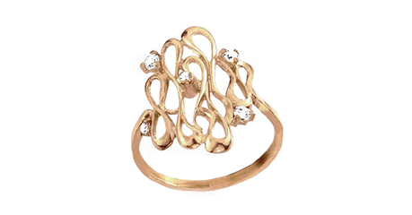 ск063 Кольцо с фианитами