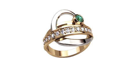 ск075 Кольцо с фианитами