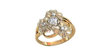 ск085 Кольцо с фианитами 