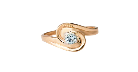 ск091 Золотое кольцо с фианитами