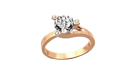 ск097 Золотое кольцо с фианитами 